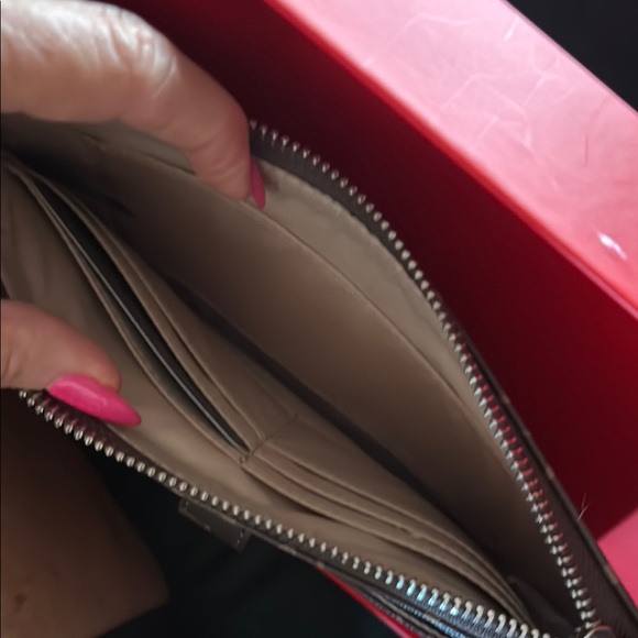 GUESS Logo Wristlet in Brown and Silver - Picture 3 of 4